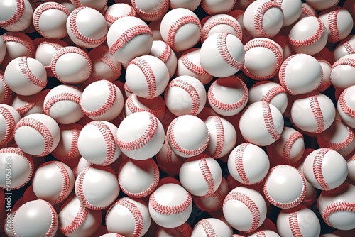 Baseball balls background Many white baseball. Generative.AI