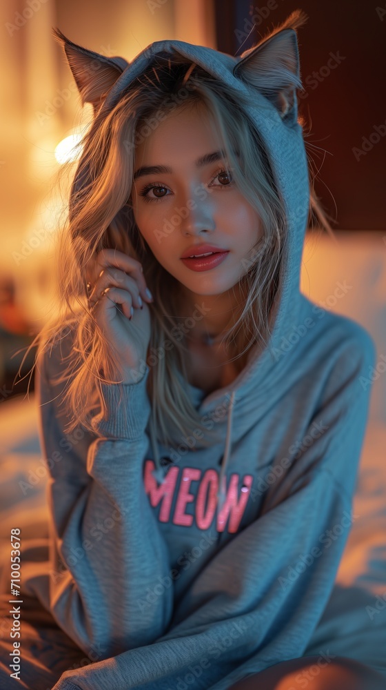 Fantasy Photography Of A Beautiful Woman With Half Human Half Cat Breed