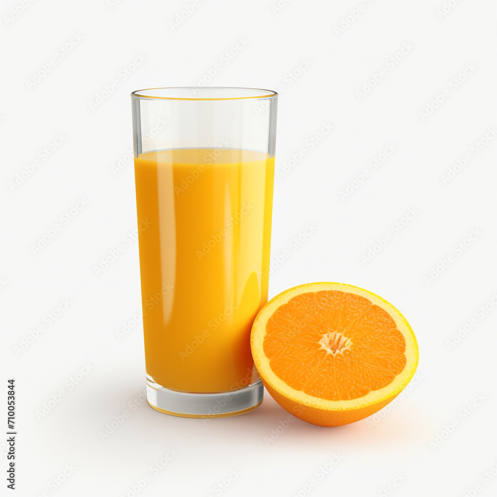a glass of orange juice, white background created with Generative Ai a glass of orange juice, white background created with Generative Ai