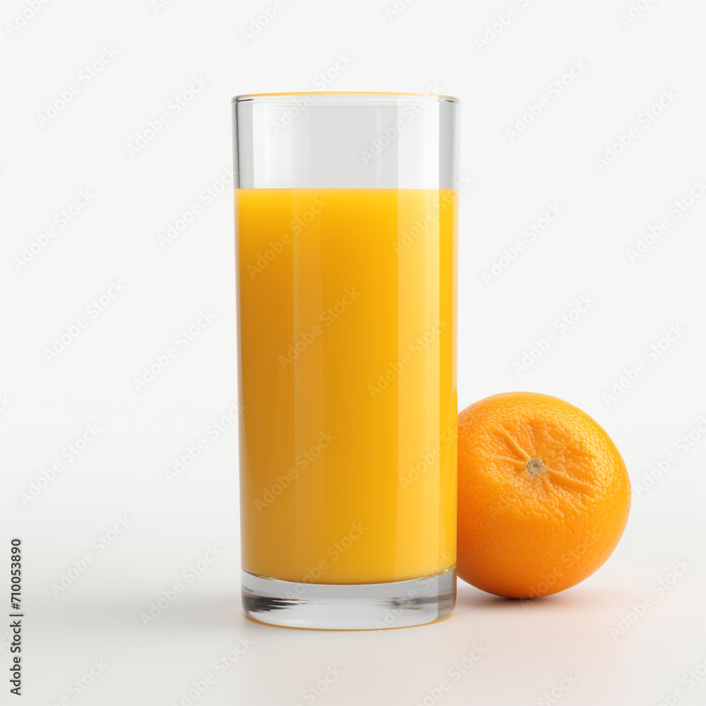 a glass of orange juice, white background created with Generative Ai a glass of orange juice, white background created with Generative Ai