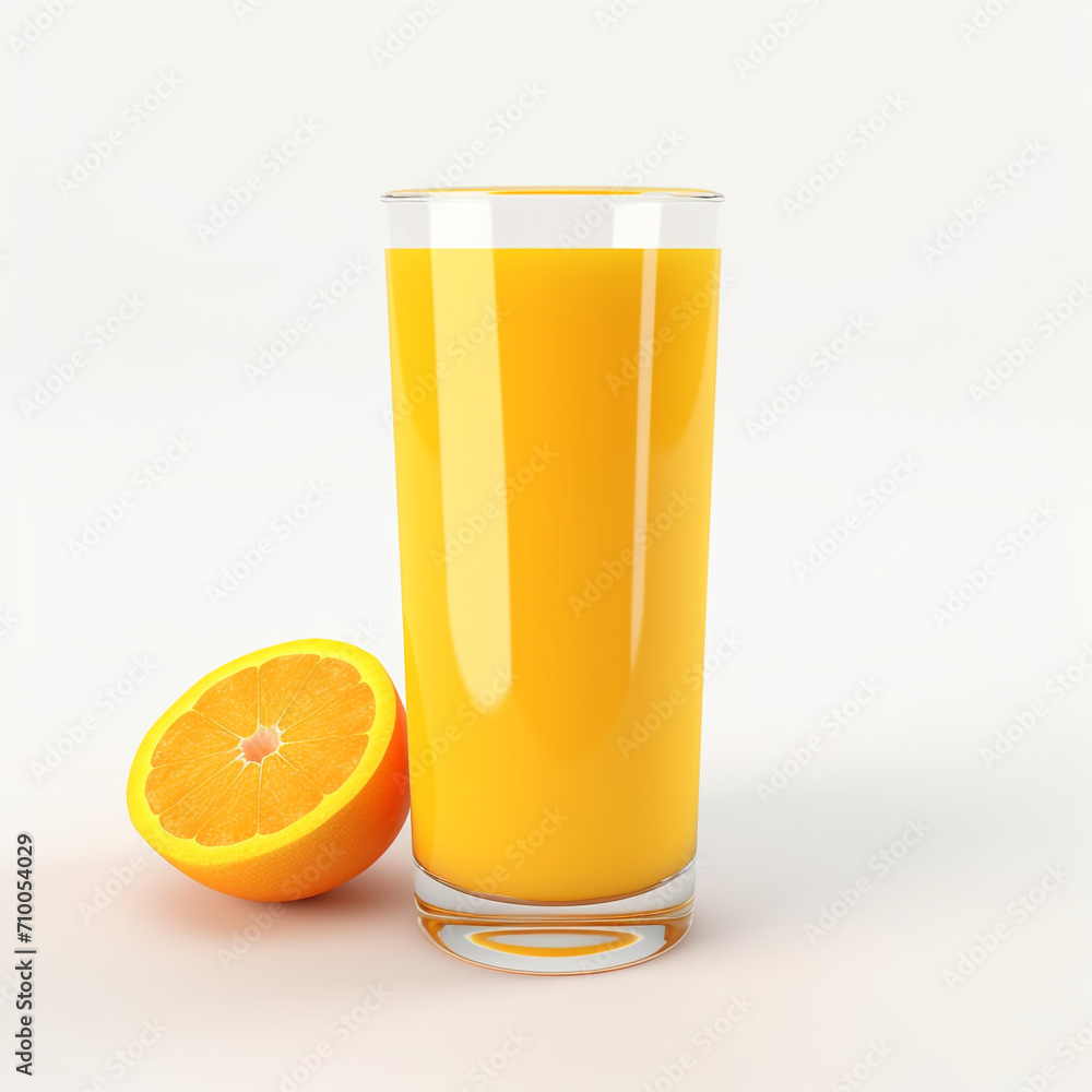 a glass of orange juice, white background created with Generative Ai a glass of orange juice, white background created with Generative Ai