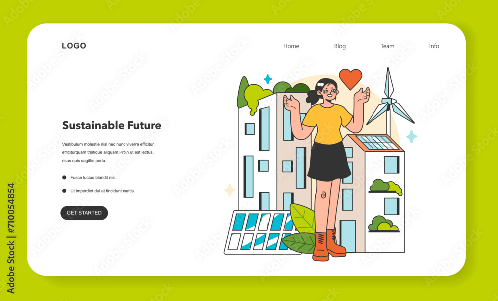 Social entrepreneurship web banner or landing page. Business responsibility on society and environment. Financing and implementing solutions for Sustainable development. Flat vector illustration