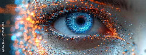 Oceanic Gaze, A Mesmerizing Close-Up of a Mystic Blue Eye Reflecting the Beauty Within
