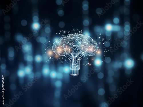 Digital Brain Bokeh Background