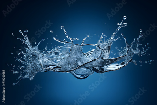 water splash isolated on blue background