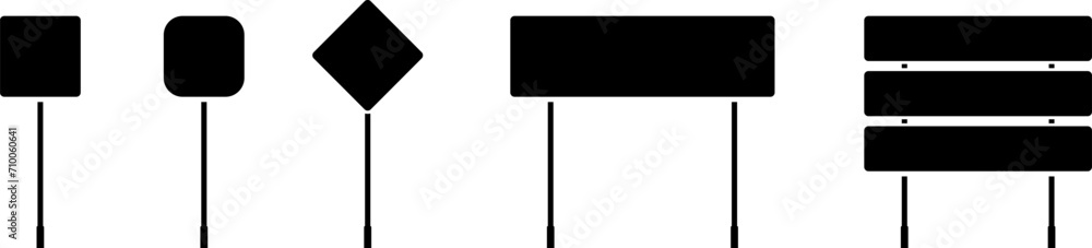 Signpost, direction icon isolated vector. Road traffic signs set. Board blank with place for text. Isolated information direction sign. Vector illustration Signpost, direction icon isolated vector. Road traffic signs set. Board blank with place for text. Isolated information direction sign. Vector illustration