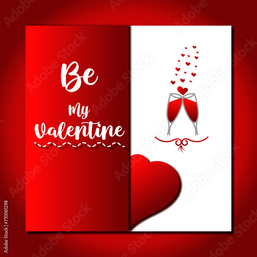 valentines day greeting card vector design with red background, 14 febraury, social media post, greeting card for love
