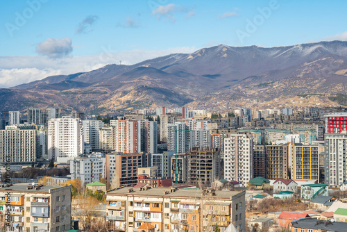 Residential area of Tbilisi, multi-storey buildings in Gldani