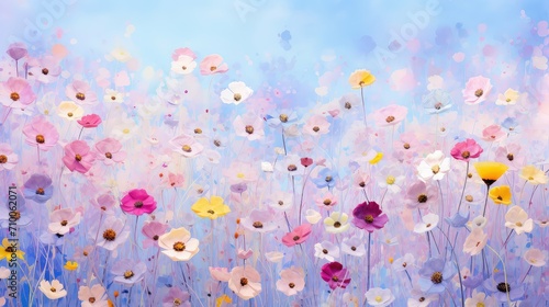 delicate pastel flower background illustration spring summer, colorful pretty, romantic feminine delicate pastel flower background