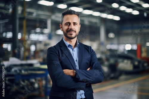 Portrait of a male engineer in auto part factory © Geber86