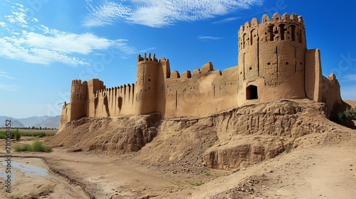The well preserved medieval mud brick castle photo