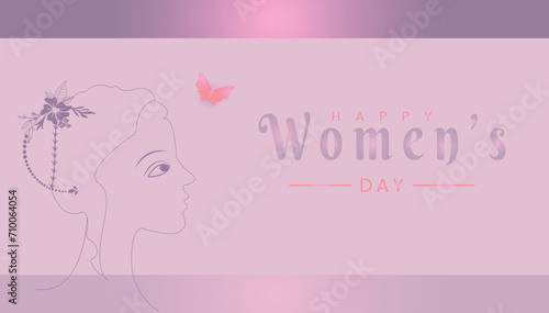 Vector international women's day, happy women's day march 8 text with woman or women's day poster., banner design.