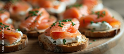 DIY smoked salmon hors d'oeuvres with cream and chives