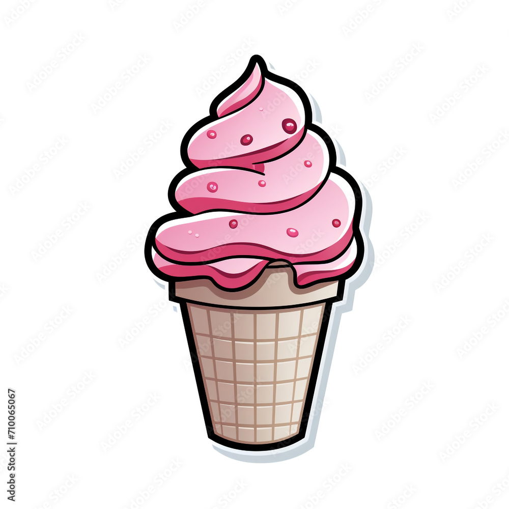 A Cup ice cream Sticker Clipart on a White Background created with Generative Ai A Cup ice cream Sticker Clipart on a White Background created with Generative Ai
