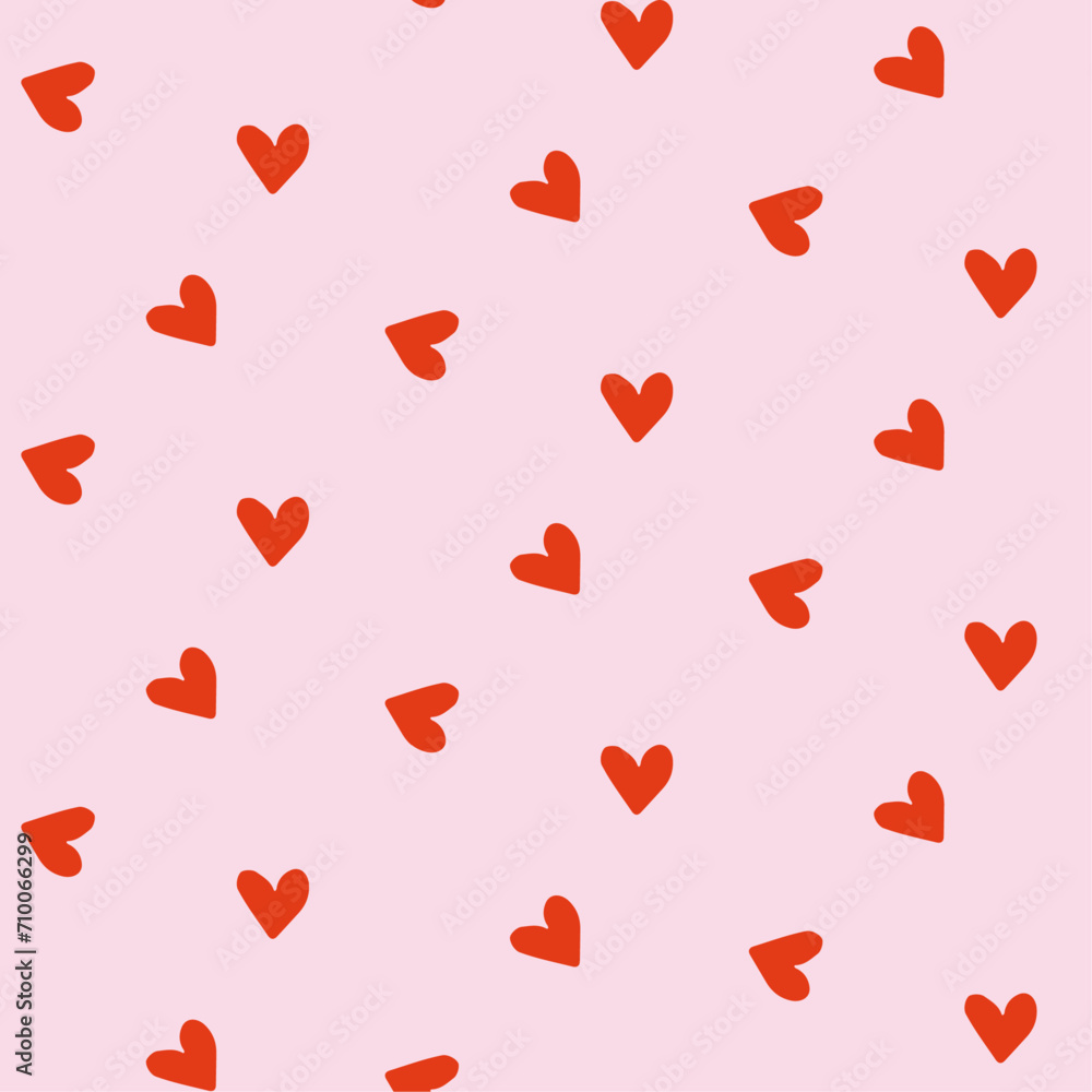 Cute hand drawn hearts seamless pattern, great for Valentine's Day, Weddings, Mother's Day - textiles, banners, wallpapers, backgrounds