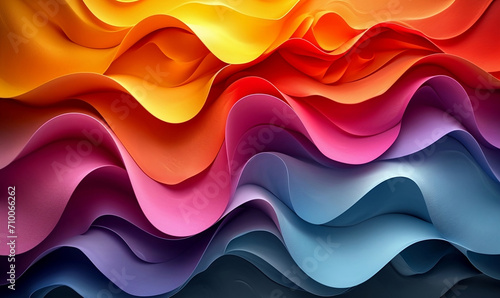 Abstract Shapes with Colored Edges in the Style of Intertwined Networks, Matte Background, Modular Sculpture, Color Gradient, Abstraction-Création, Vibrant Murals