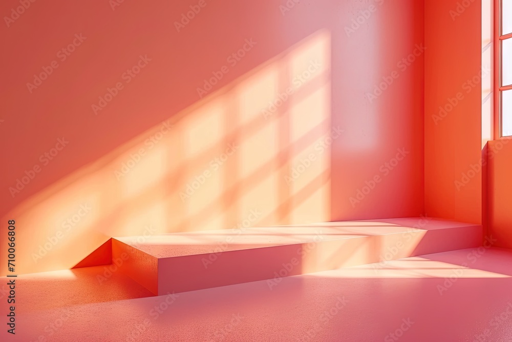 Obraz premium Abstract minimalist pantone inspired color peach fuzz ambient gradient wallpaper