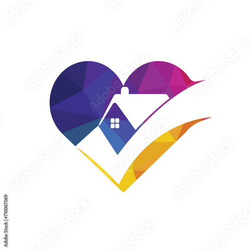 Check home vector logo design template. Logo for real estate business.
 photo