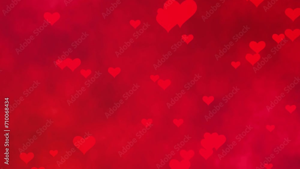 Red abstract background with hearts Red abstract background with hearts
