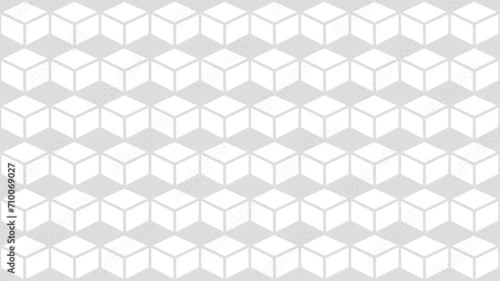 Grey background with rhombus and cubes Grey background with rhombus and cubes