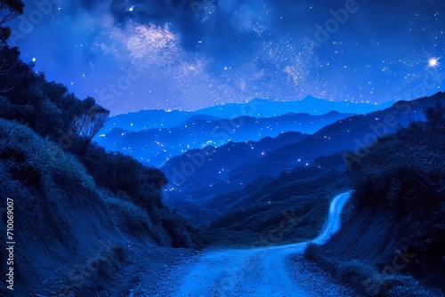 Abstract Blue Night Background