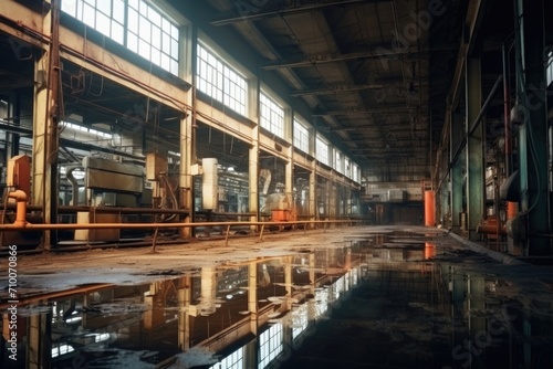 Interior of a empty plastic factory