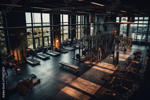 Interior of modern empty gym