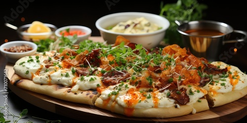 Tarte FlambÃ©e Extravaganza - Thin Crust, Creamy White Sauce, and Tantalizing Toppings, 