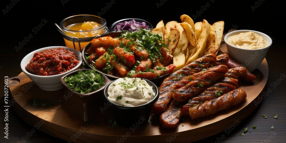 Salchipapas Extravaganza - Crispy Fries, Grilled Sausages, a Culinary Carnival of Flavorful Bites 