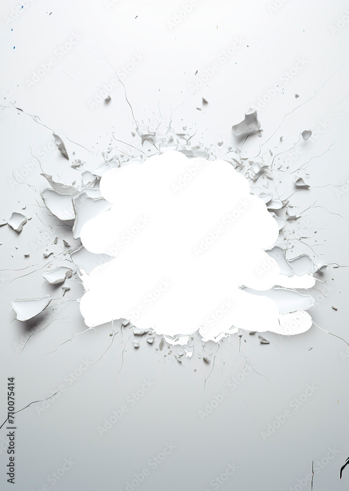 Broken white wall with space for text or image Broken white wall with space for text or image