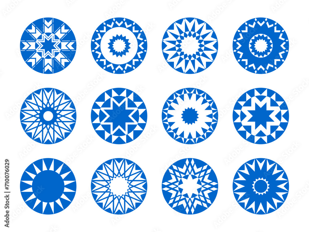 Radial Circle Design Elements. Abstract Blue Decorative Icons Set. Vector Art. Radial Circle Design Elements. Abstract Blue Decorative Icons Set. Vector Art.
