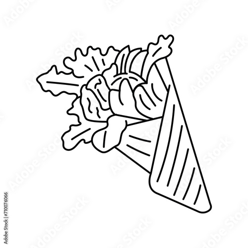 Shawarma color element. Cartoon street food.
