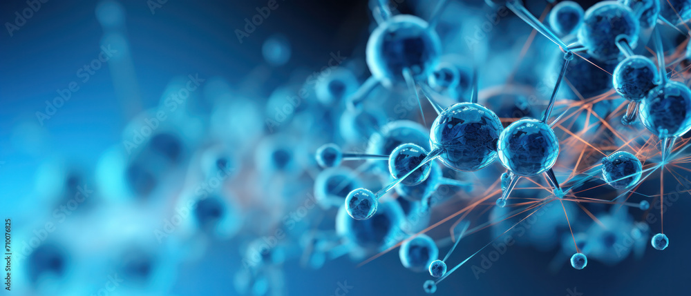 Obraz premium Colorful virus and cells background with copy space