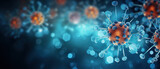 Colorful virus and cells background with copy space