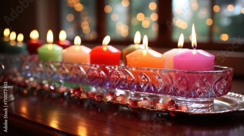 Shot of a lit of colourful candles UHD wallpaper