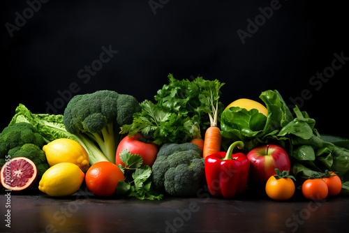 fresh vegetables on a black background