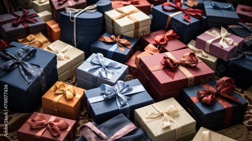 Shot of a pile wmpty gifts of different sizes UHD wallpaper