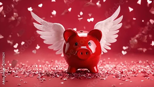 Wallpaper Mural piggy bank with a heart Torontodigital.ca