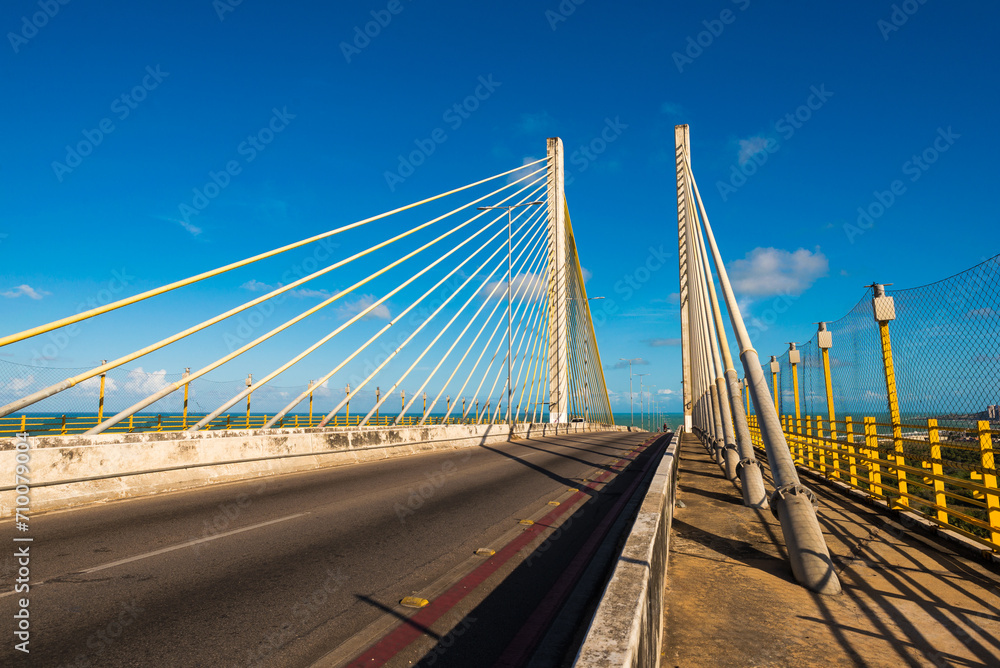 Crossing Newton Navarro Bridge in Natal City in Brazil