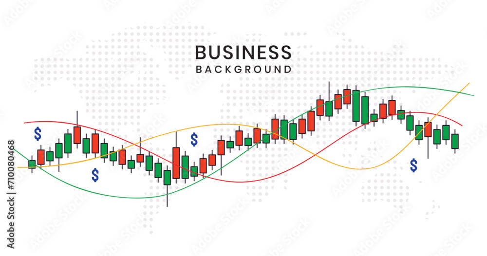 Line chart, bar chart, and candlestick chart on a business background Line chart, bar chart, and candlestick chart on a business background