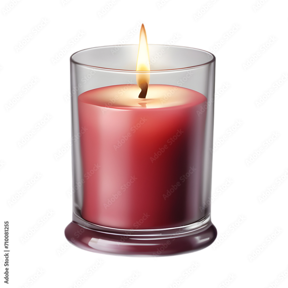 red candle on isolated on transparent background red candle on isolated on transparent background