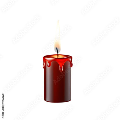 red candle isolated on transparent background
