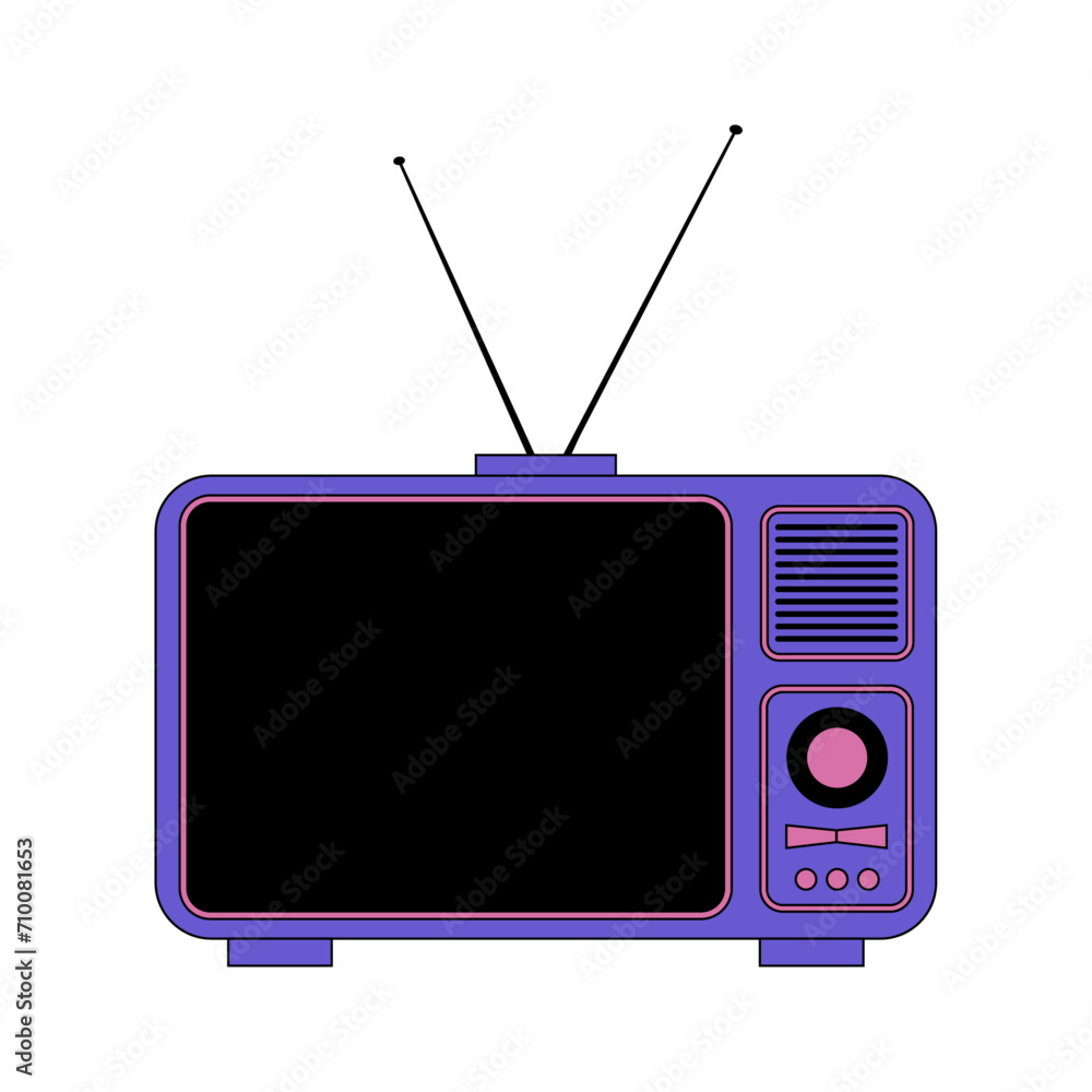 Obraz premium Retro television icon image vector illustration design. blue and purple color