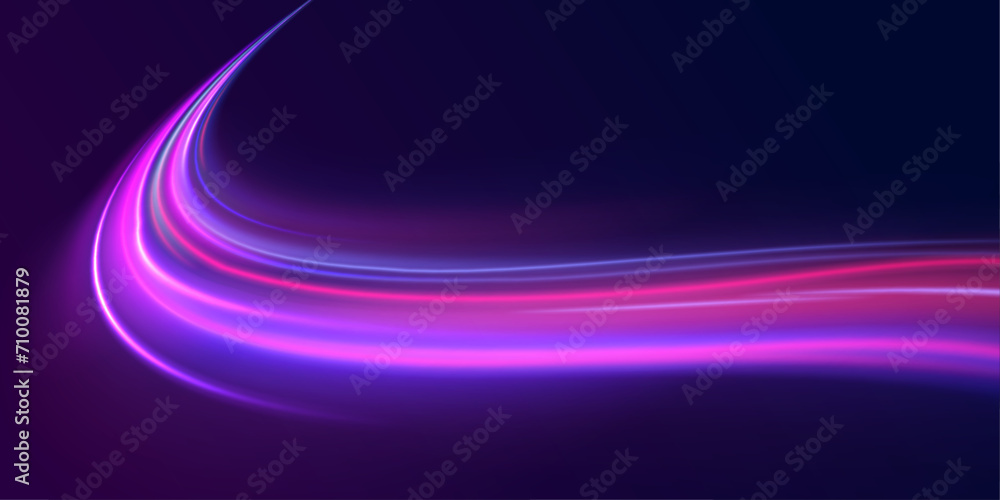 Acceleration speed motion on night road. Illustration of light ray, stripe line with blue light, speed motion background. Glitter blue wave light effect. Acceleration speed motion on night road. Illustration of light ray, stripe line with blue light, speed motion background. Glitter blue wave light effect.