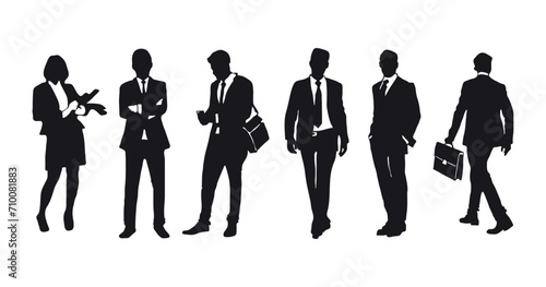 Silhouette businessman with various poses collections