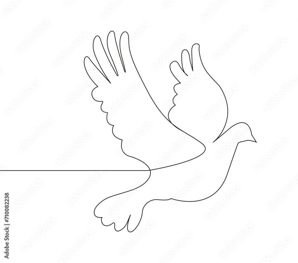 Dove vector in continuous tyle. Doves are symbols of peace. A call against war. Dove vector in continuous tyle. Doves are symbols of peace. A call against war.