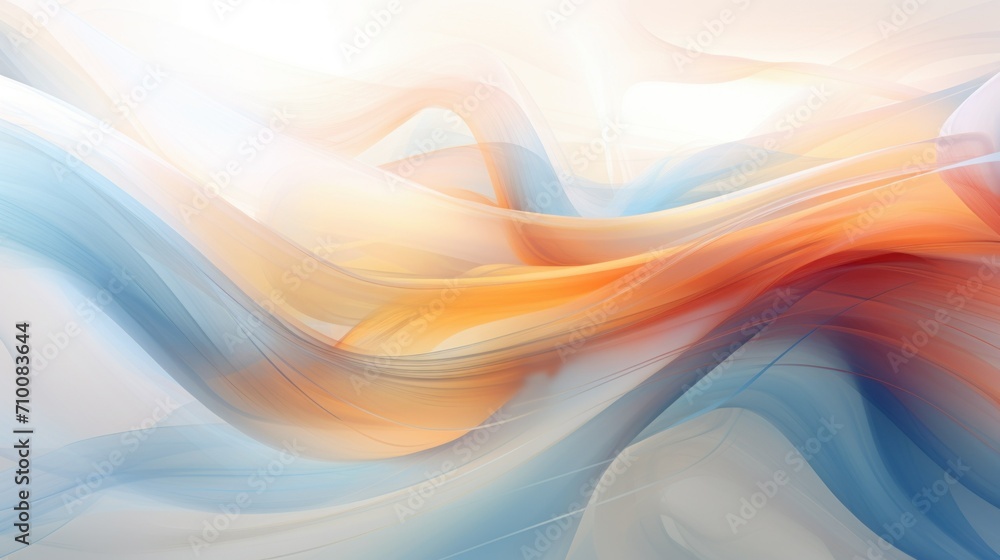 Fototapeta premium Dynamic Abstract Swirls in Motion Background. Abstract background capturing the essence of movement with blurred, dynamic shapes and lines in a warm, flowing color scheme.