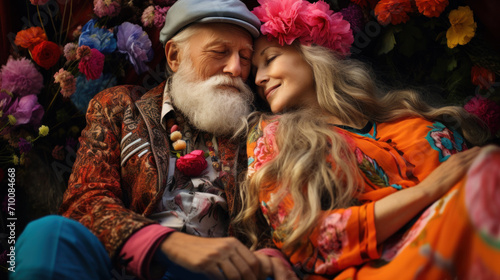A man and a woman sitting next to each other