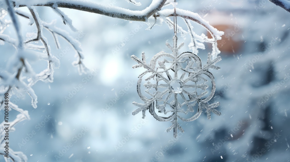 holiday snow ornament background illustration christmas festive, decoration season, flake icy holiday snow ornament background
