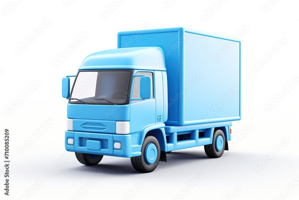 Illustration of realistic delivery truck on white background